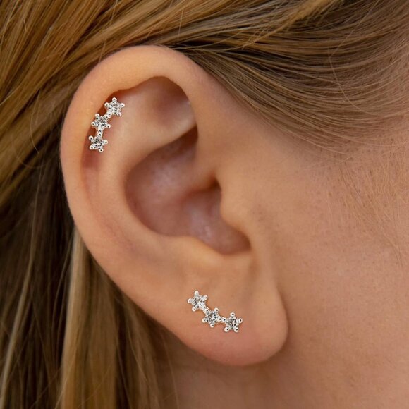 14K Gold Plated Hypoallergenic Sterling Silver Earrings Set - 4 Pairs, Small Siz - Picture 8 of 8